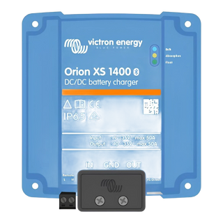 Victron Orion XS 1400 side view showing Bluetooth and VE.Direct port, Elevate Automotive