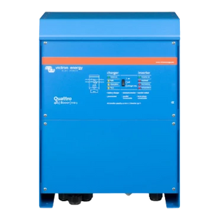 Victron Quattro 48|8000|110 front view, with the AC transfer capacity and inverter voltage printed under the model name