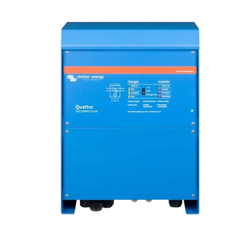 Victron Quattro 12|5000|220 photographed square on against white, with the model designation and AC transfer rating printed on the front panel
