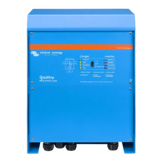 Victron Quattro 48|5000|70 front view, the 48 volt model in the taller cabinet-style case