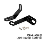 Black bumper beam mounting kit for Ford Ranger (2016+) on a white background