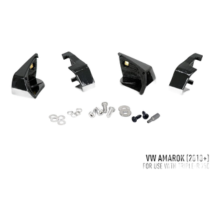 VW Amarok (2011-2015) Grille Kit – set of black metal brackets and small metal components on a white background with text indicating compatibility for VW Amarok.