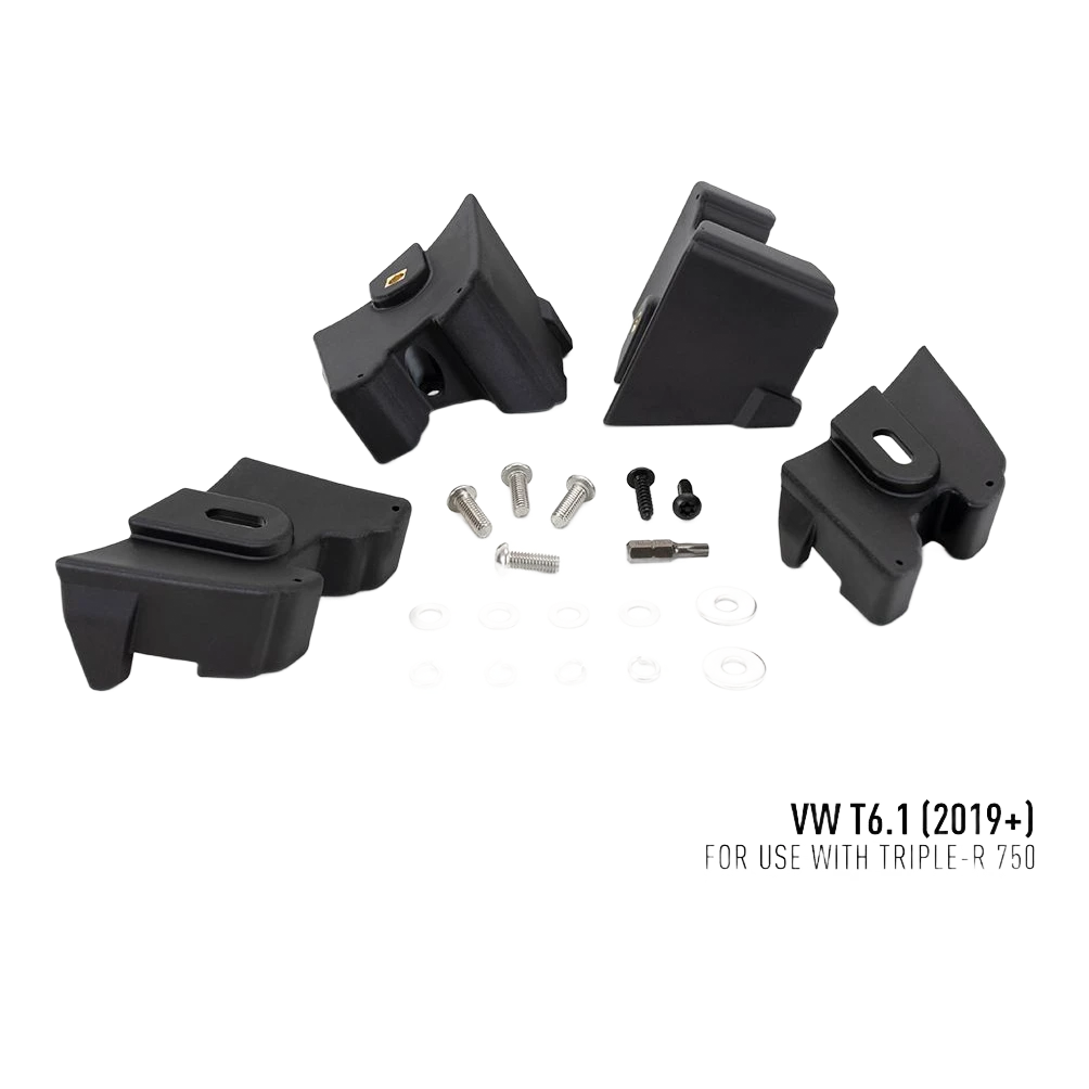 Lazer Lamps VW T6.1 Grille Kit – set of black mechanical components and hardware on a white background