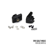 Black mechanical components with screws on a white background, labeled for VW Golf MK8.