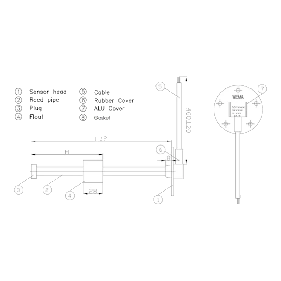 Wema Fuel/Water Tank Level Senders Flanged 0-190 Ohms – view 3
