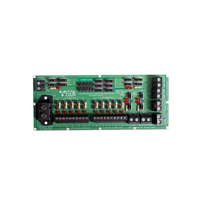 Egon DC-Hub Power Distribution Hub For Dual Battery Systems Integrated Fuse Box