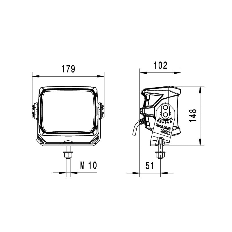 1FA 996 197 151 | The 12V Roklume 380 is a heavy duty , mining quality light perfect for driving light use Specs| Perth Pro Auto Electric Parts