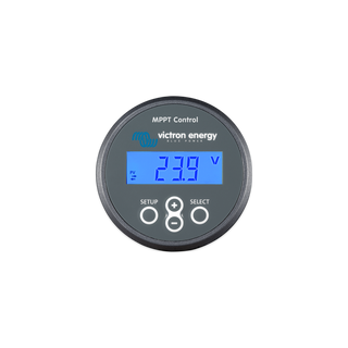 The MPPT Control lets you see the status as well as setup all BlueSolar MPPT Charge Controllers that have a VE.Direct communications port. The MPPT Control is mounted in the familiar BMV-700 series housing, maintaining a consistent and professional look to your panels and systems monitoring equipment. 