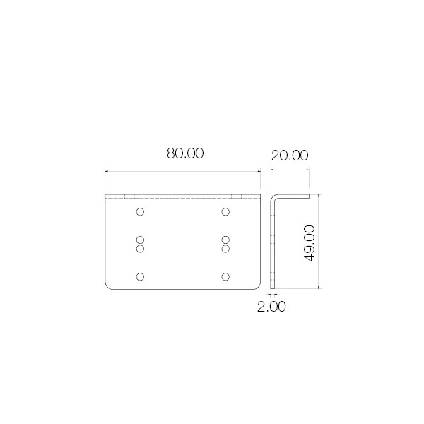 BKT1052 Dimensions Right Angle Bracket to suit Dual Anderson SB50 Connector | Connectors | Perth Pro Auto Electric Parts