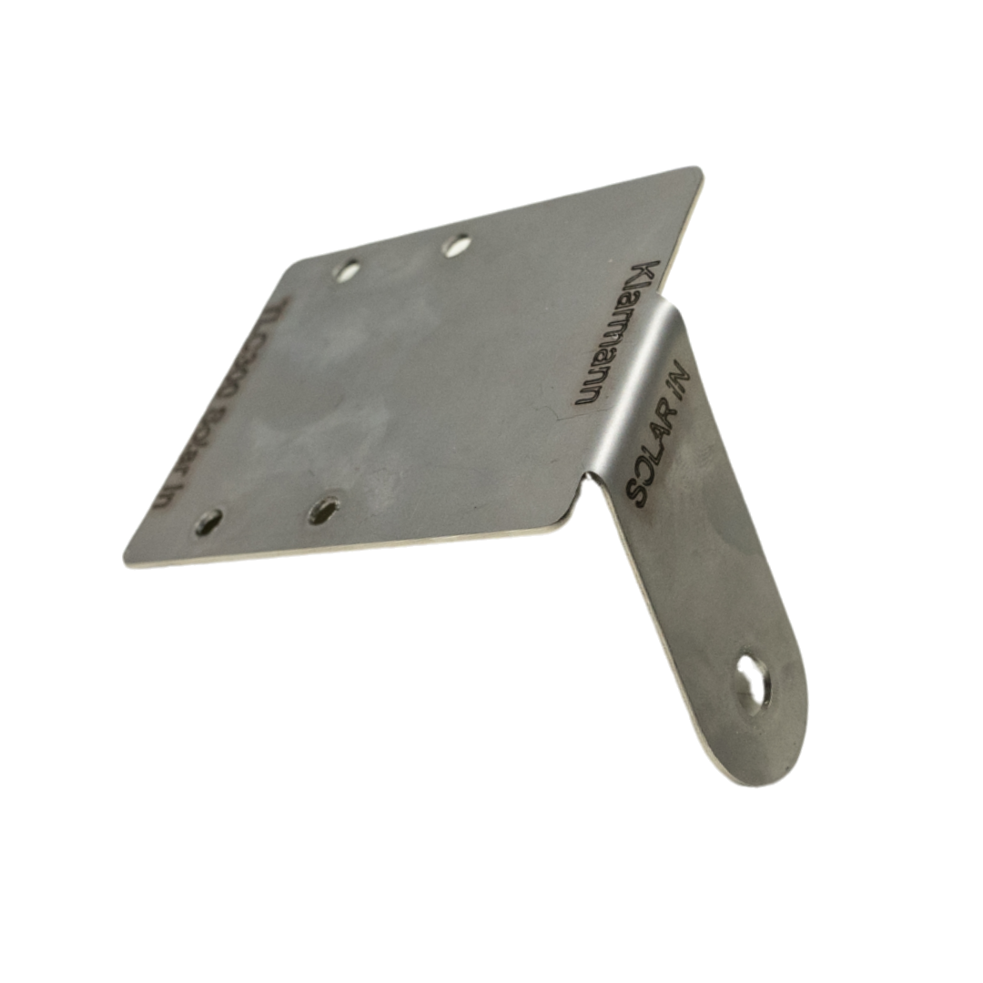 Solar input bracket for SB50 Anderson plug, 304 stainless steel, front view showing Anderson cut-out and bolt points (inferred from product design, not visually confirmed)