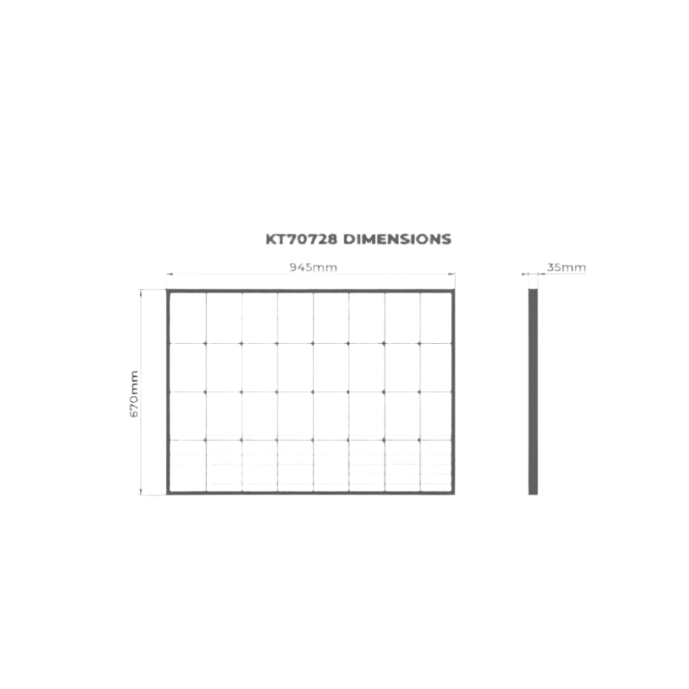 KT70728 KT Solar 120W Monocrystalline Flat Roof Solar Panel (945x670x35) | Solar | Perth Pro Auto electric parts