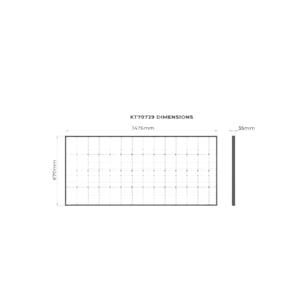 kt70729 KT Solar 200 Watt 12v Single Cell Mono-Crystalline Solar Panel (1476x676x35) } Solar | Perth Pro Auto electric parts