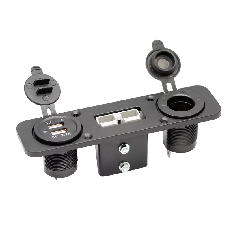 Powerhouse Triple Flush Mount Housing With 50A Plug, Accessory Power Socket & Dual USB Ports