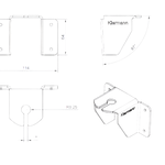 The Toyota Land cruiser 78 series Troop carrier Alu Cab roof conversion stainless aerial mount is designed to mount an aerial on either the left or right side of the vehicle at the front side of the conversion.