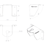 The Toyota Land cruiser 78 series Troop carrier Alu Cab roof conversion stainless aerial mount is designed to mount an aerial on either the left or right side of the vehicle at the front side of the conversion.