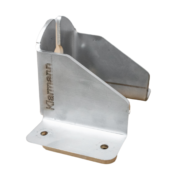 The Toyota Land cruiser 78 series Troop carrier Alu Cab roof conversion stainless aerial mount is designed to mount an aerial on either the left or right side of the vehicle at the front side of the conversion.