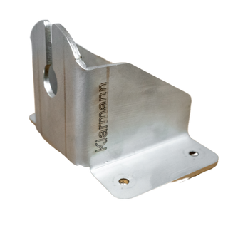 The Toyota Land cruiser 78 series Troop carrier Alu Cab roof conversion stainless aerial mount is designed to mount an aerial on either the left or right side of the vehicle at the front side of the conversion.